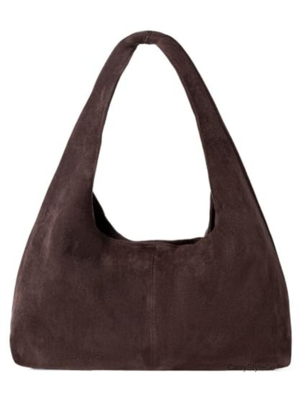Suede Tote Bag Retro Crescent Shoulder Bag Slouchy Underarm Purse